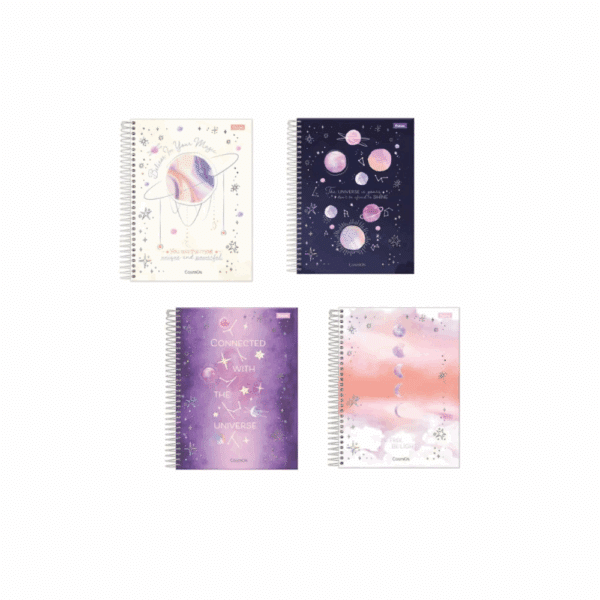 CADERNO COLLEGE CAPA DURA COSMOS / ESPIRAL / 80 FOLHAS / 1 MATÉRIA / FORONI / MATERIAL ESCOLAR