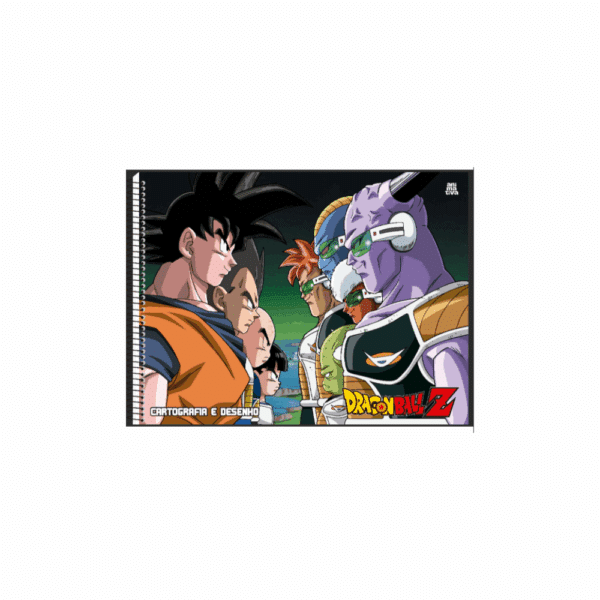 Caderno Cartografia e desenho Dragon Ball Z Capa Dura C/ Adesivos