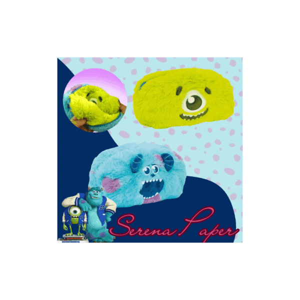 ESTOJO FLUFFY MONSTROS S.A. / DAC / ESTOJO PELÚCIA / PAPELARIA FOFA KAWAII / MATERIAL ESCOLAR