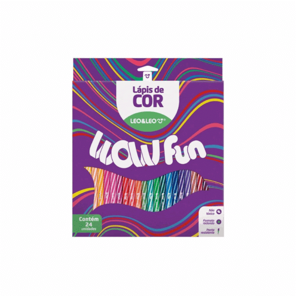 LÁPIS DE COR LEO&LEO 24 CORES WOW / MATERIAL ESCOLAR