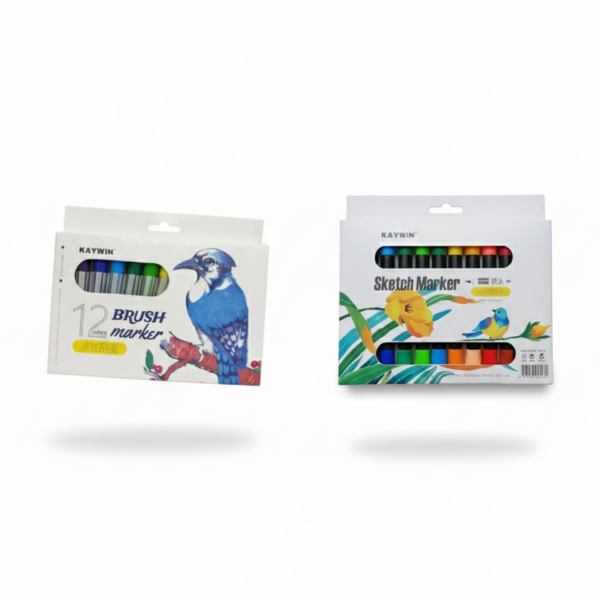 CANETINHA HIDROGRÁFICA | KAYWIN SKETCH MARKER E BRUSH | 12 CORES VIBRANTES
