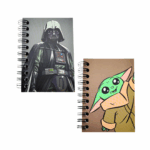 CADERNO DE ANOTAÇÕES STAR WARS | DARTH VADER E BABY YODA | CAPA MOLE | 50 FOLHAS